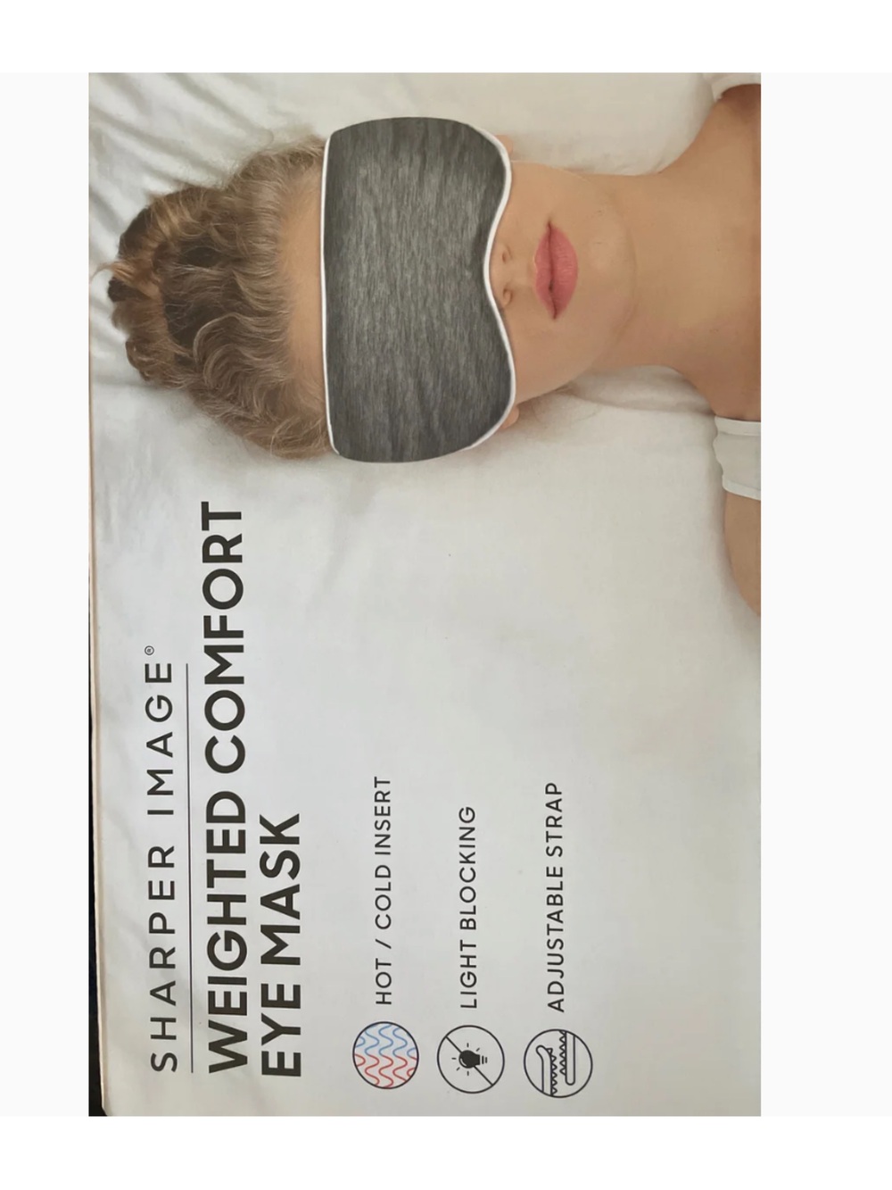 Weighted Comfort Gray Sleep Mask with Adjustable Band